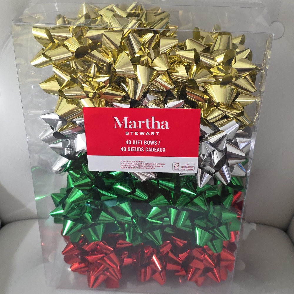 Martha Stewart Metallic Gift Bows - Gold, Silver, Green, Red